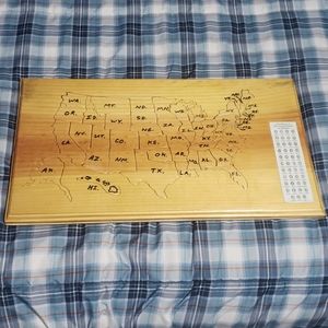 Handmade wooden United States puzzle handcarved